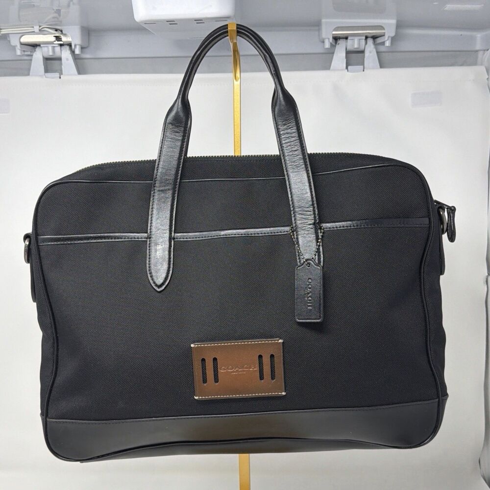Coach Men’s Hamilton Cordura Leather Briefcase Laptop Business Bag AUTH F31277